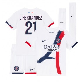 Paris Saint-Germain Lucas Hernandez #21 Borta Kläder Barn 2024-25 Kortärmad (+ Korta byxor)